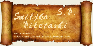 Smiljko Miletaški vizit kartica